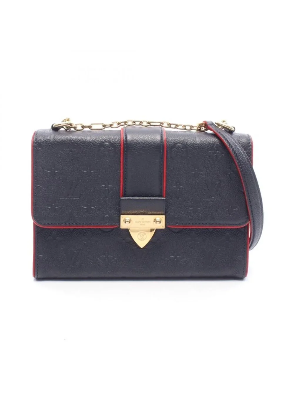 Louis Vuitton Shoulder Bag Saint Sulpice PM Marine Rouge Leather